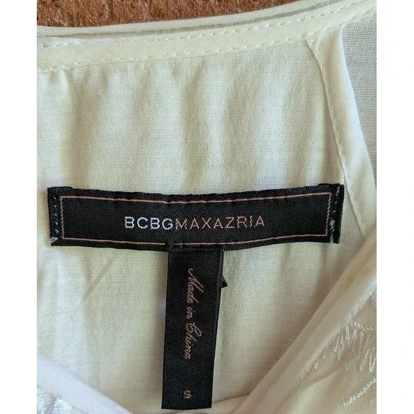 BCBG Maxazria Dress S Aveline Floral Embroidered Romantic Ethereal Dainty Resort - Picture 7 of 9